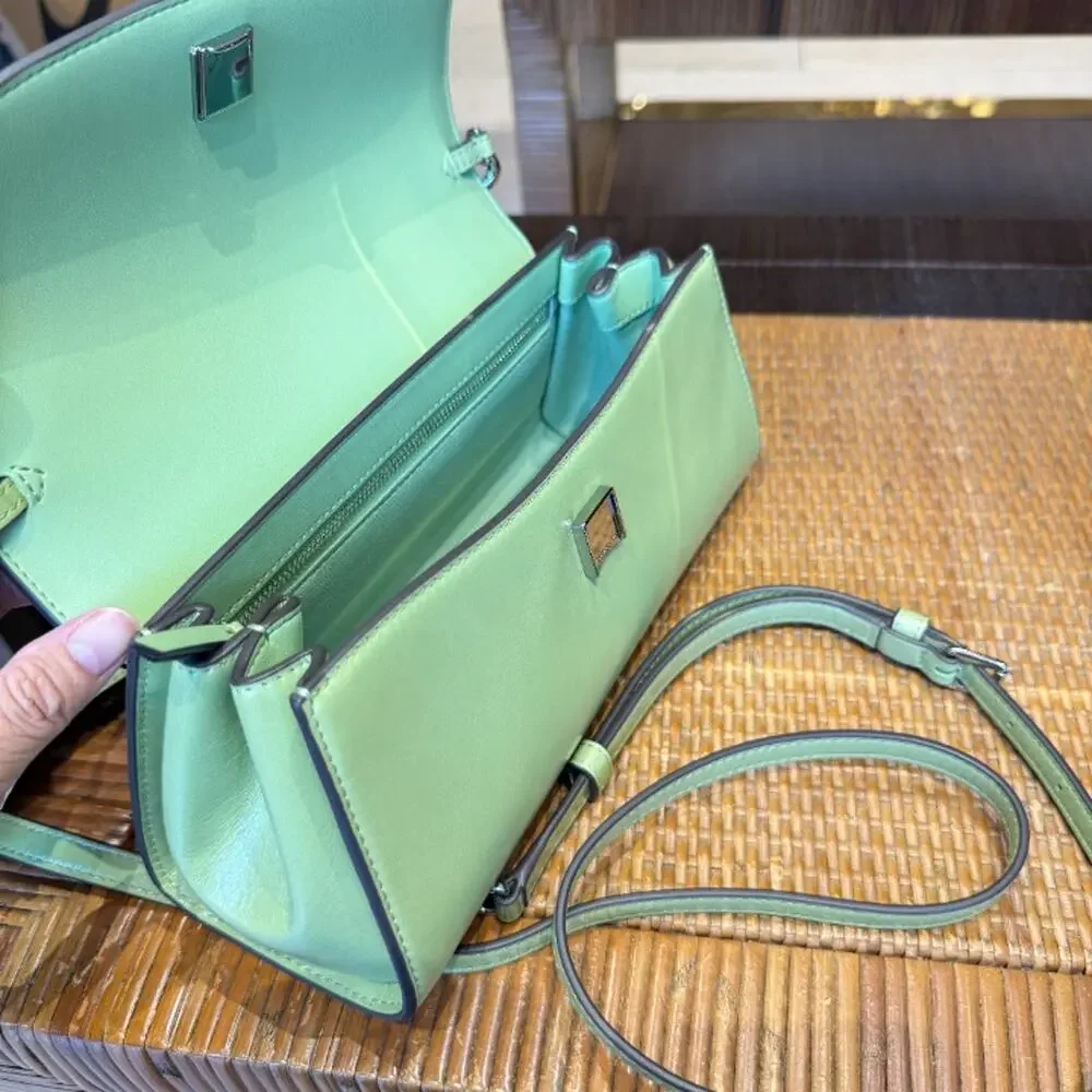 Tory Burch Rory Glazed Flap Shoulder Bag 177319 $625 Frond